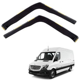 Mercedes Sprinter 2018 On Stx Internal Wind Deflectors - 2pcs - Clip In Fitment - Dark Smoke - W166